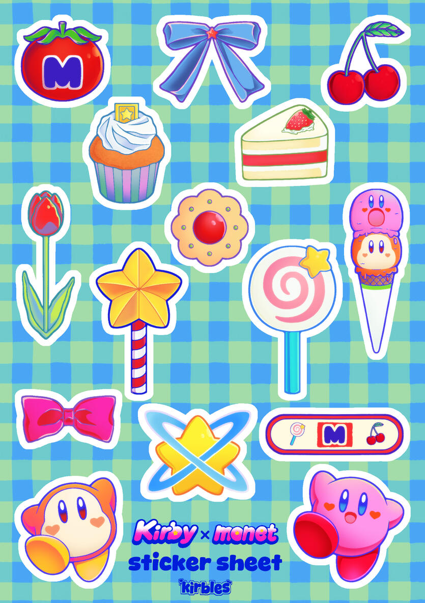 Kirby x monet Sticker Sheet Kirby x monet Sticker Sheet